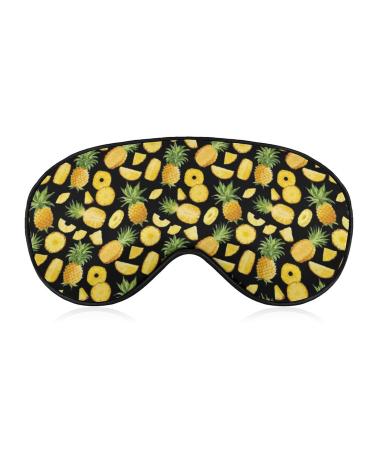 Tropical Fruit Pineapple Sleep Mask for Women Adjustable Sleeping Eye Shades Cover with Elastic Strap
