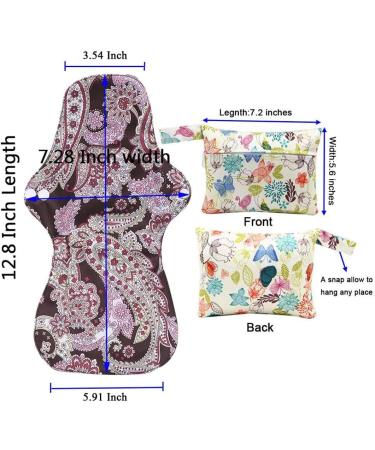 Chargenyang (5 Pcs 12.8 In) Extra Long Sanitary Pads for Day and Heavy Flow Menstrual Pads Reusable Washable Sanitary Towels Pads Charcoal Bamboo Cloth Napkins Postpartum Nursing Pads with Mini Carry Bag Set - Buy Online on GoSupps.com