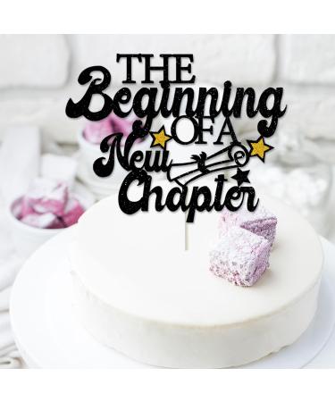 The Beginning of a New Chapter Cake Topper Black Glitter Graduation Cake Pick with Gold Glitter Star for 2024 Congratulations Graduation Party Cake Decorations Supplies - Buy Online on GoSupps.com