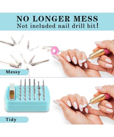 Andibro 2 In 1 Nail Drill Bits Holder 30 Holes Dustproof Nail Bits Organizer Nail Drill Bits Cleaning Brush Case Dustproof Nail Art Drill Bits Stand Display Storage Box Cleaner Manicure Tool (Blue) - Buy Online on GoSupps.com