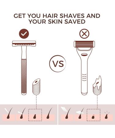 Zomchi Safety Razor for Women - Double-Blade Metal Razor with 10 Blades Purple Shaving Set Perfect for All Double-Blade Razors - Buy Online on GoSupps.com