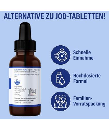Vihado Iodine Drops - High Dose Thyroid Formula | 7-Month Savings Package | Vegan | 50 ml (1100 Drops) - Faster Absorption than Tablets - Buy Online on GoSupps.com