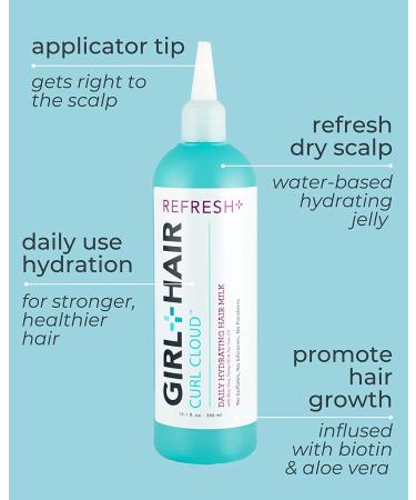 Girl+Hair Refresh+ Daily Hydrating Hair Milk - Intensive Hydration for Dry Hair & Scalp | Aloe Vera, Biotin & Coconut Water for Healthy Growth | Sulfate & Paraben Free - 10.1 fl oz - Buy Online on GoSupps.com