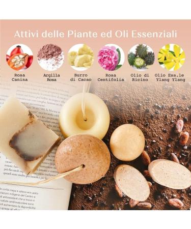 Senso Naturale Nourishing Repairing Solid Shampoo and Conditioner for Dry or Damaged Hair with Elegantier Pink Clay Ylang Ylang 100% Organic Natural and Vegan pH 4.5-5.5 (2 in 1) - Buy Online on GoSupps.com