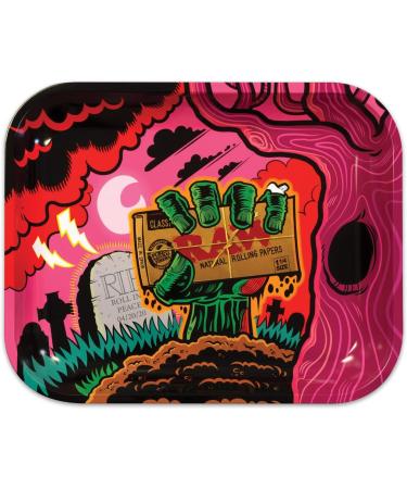 RAW Zombie Rolling Tray - Large (13.5 x 11 x 1.25) - Includes RAWthentic Certificate | American Rolling Club Scoop Card - Buy Online on GoSupps.com
