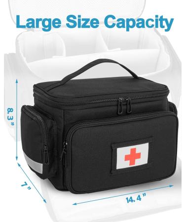Jaffzora Medicine Organizer Bag - Pill Bottle Storage Box for Nurses | Home Health Nurse First Aid Travel Bag - Black - Buy Online on GoSupps.com