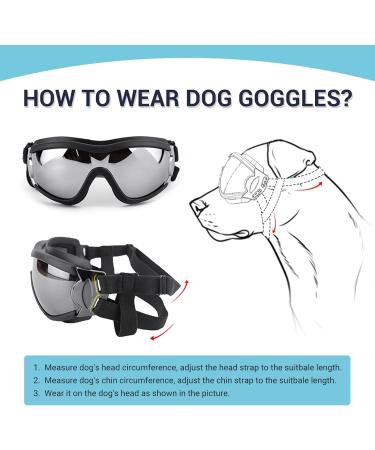 Petleso Dog Sunglasses for Large Dogs - Anti-UV Protective Glasses for Medium & Large Breeds - Easy to Wear Motorcycle Dog Goggles - Buy Online on GoSupps.com