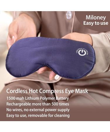 Miloney Heated Eye Mask - Cordless Washable Silk Sleep Mask for Relaxation & Travel | Perfect Gift for Birthdays & Valentine's Day - Buy Online on GoSupps.com