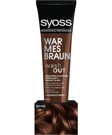 Syoss water out temporary hair color warm brown (150 ml) washable hair color revives colors tint holds up to 8 hair washes - Buy Online on GoSupps.com