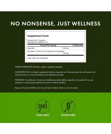 Swanson Quercetin & Bromelain- Supplement- Unique Natural Formula-(250 Capsules, 260/78mg Each) (4 Pack) - Buy Online on GoSupps.com