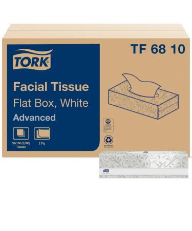 Tork Advanced Facial Tissue Flat Box White, Soft, 2-ply, 30 x 100 tissues, TF6810 Flat Box Advanced
