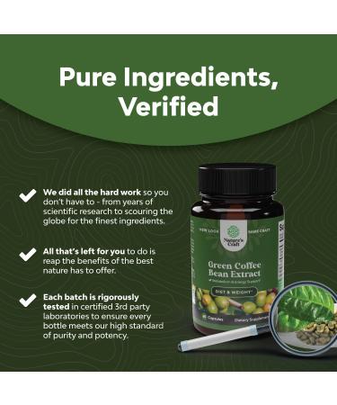 Pure Green Coffee Bean Extract - 800mg Caffeine Energy Pills for Brain Health & Immune Support | 50% Antioxidant Nutritional Supplements with Brain Vitamins - Buy Online on GoSupps.com