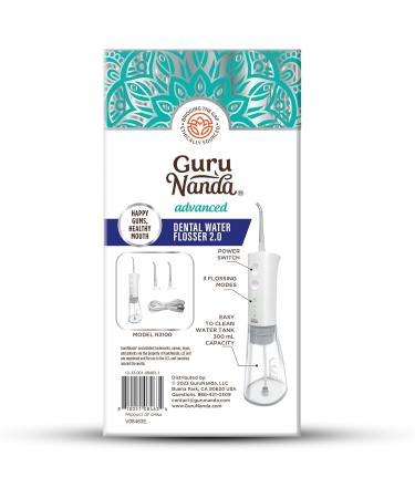 GuruNanda Advanced Dental Water Flosser 2.0 | 300 ml White | International Shipping Available - Buy Online on GoSupps.com