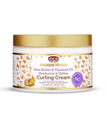 African Pride Moisture Miracle Shea Butter & Flaxseed Oil Curling Cream - Shapes  Hydrates & Adds Shine to Natural Coils & Curls  Moisturizes & Defines Hair  12 oz 12 Ounce (Pack of 1) - Buy Online on GoSupps.com