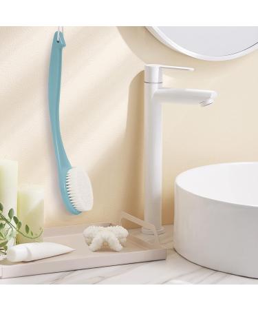 Long Handle Body Brush Back Scrubber for Exfoliation - Turquoise Nylon - Buy Online on GoSupps.com