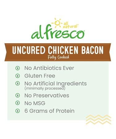 al fresco Fully Cooked Uncured Chicken Bacon 3 oz - Delicious & Convenient Bacon Alternative - Buy Online on GoSupps.com