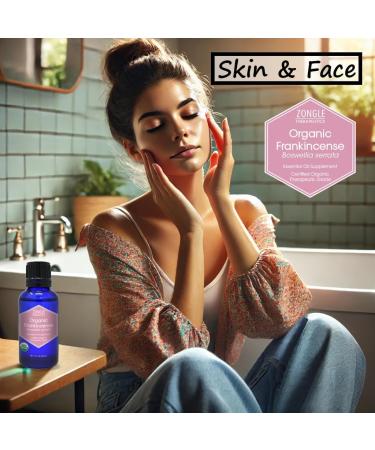 Organic Frankincense Essential Oil 100% Pure - Edible Food Grade Skin & Pain Relief - Zongle Therapeutics 1 OZ - Buy Online on GoSupps.com