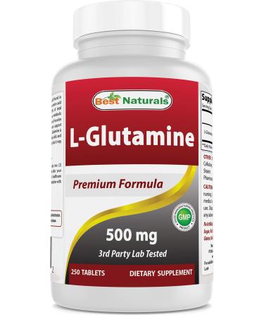 Best Naturals L-Glutamine 500 mg 250 Tablets 250 Count (Pack of 1)