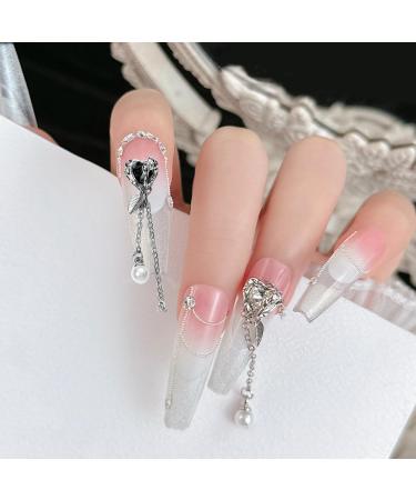 WOKOTO 8 Pcs 3D Dangle Nail Charms Butterfly Heart Bow & Moon Alloy Nail Gems for Acrylic Nails | Nail Art Decorations Kit - Buy Online on GoSupps.com