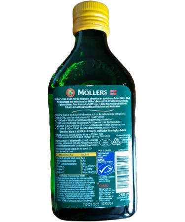 M llers Tran Cod Liver Oil 250 ml/ 8.45 fl oz | Citron Flavor | Omega-3 | Fish Liver Oil - Buy Online on GoSupps.com
