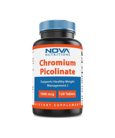 Nova Nutritions Chromium Picolinate 1000mcg 120 Tablets - Chromium promotes healthy glucose metabolism