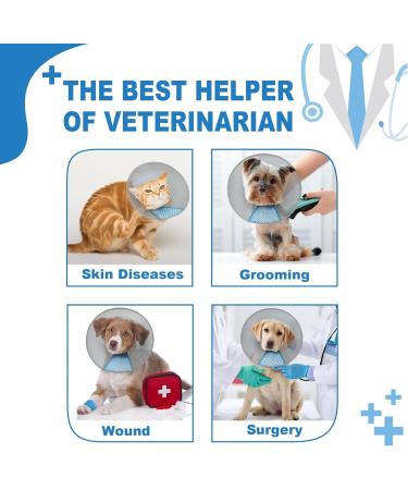 Supet Protective Collar for Pets - Plastic Tapes for Cats & Small Dogs (Gray M Neck 11.8-13.5 in) | International Shipping Available - Buy Online on GoSupps.com