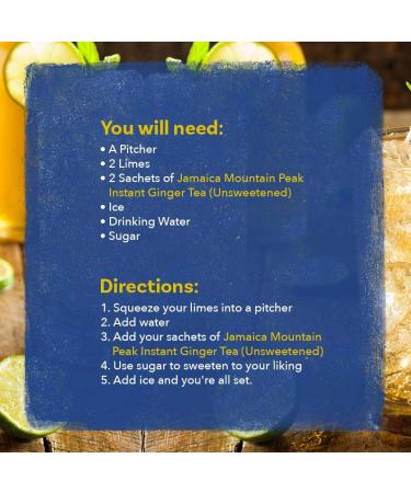 Jamaica Mountain Peak Ginger Instant Tea Unsweetened 14 sachets - Buy Online on GoSupps.com
