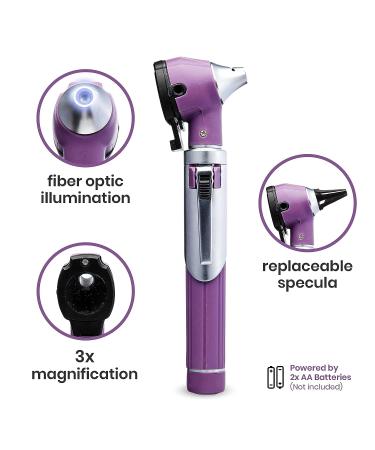 Zyrev ZetaLife Otoscope - Pocket-Sized Ear Scope with Light for Ear Infection Detection (Purple) - Buy Online on GoSupps.com