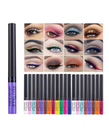 Allbesta 12 Colors Colorful Liquid Eyeliner Set Matte Waterproof Make Up Set Eyeliner Pen Rainbow High Precise Liner (12pcs)