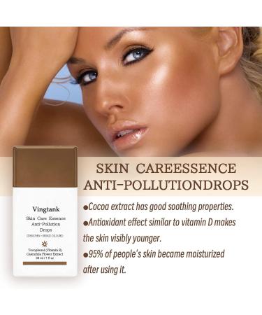 Vingtank Anti-Pollution Bronzing Serum & Facial Tanning Drops - 2 x 1.05 oz Liquid Bronzer for Aging Skin | Best Skin Care Essence for a Natural Tan - Buy Online on GoSupps.com