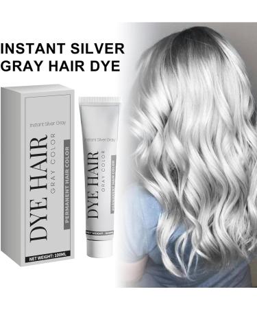 KOAHDE Unisex Silver Hair Dye Silver Gray Hair Dye Silver Gray Hair Dye Cream Silver Gray Hair Color Cream Silver Gray Natural Hair Dye Cream Hair Dye Light Gray Silver Color Cream 100ML 2PC - Buy Online on GoSupps.com
