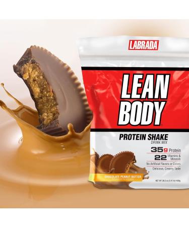 LABRADA Nutrition Lean Body High Protein Meal Replacement Shake 2.47LB Tub - Chocolate Peanut Butter Whey Protein Powder for Weight Loss and Muscle Growth - 1 Pack - Buy Online on GoSupps.com