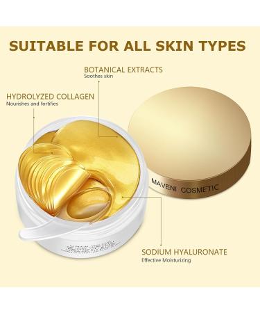 24k Gold Vitality-Fill Eye Patches - Anti-Aging Hydra-Gel for Puffiness Dark Circles & Bags | Boost Lift & Firm - 30 Pairs of Pure Luxury Gold Patches - Buy Online on GoSupps.com