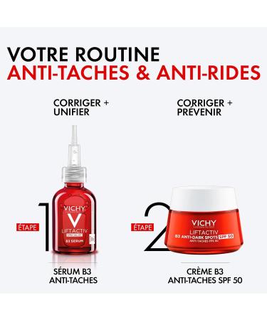 Vichy Liftactiv Anti-Dark Spot Day Cream B3 SPF50 Protects & Unifies Enriched with Niacinamide For All Skin Types 50 ml - Buy Online on GoSupps.com