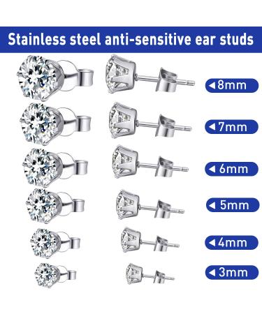 Stainless Steel Body Piercing Tool Set with 12 Pairs Stud Earrings - Blue - Buy Online on GoSupps.com