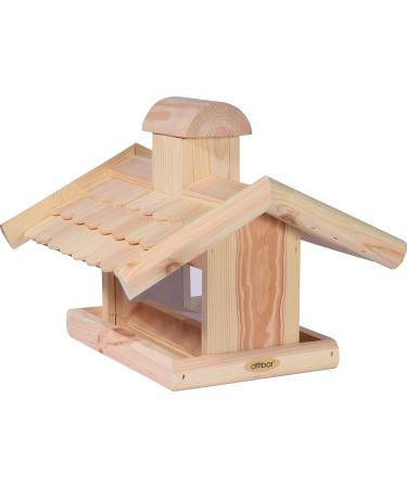 Dobar 21277E Large Bird Feeder Solid Wood Bird House with Shingle Roof Premium Bird Feeding Station for Container Montage 38x38x30 cm - Buy Online on GoSupps.com