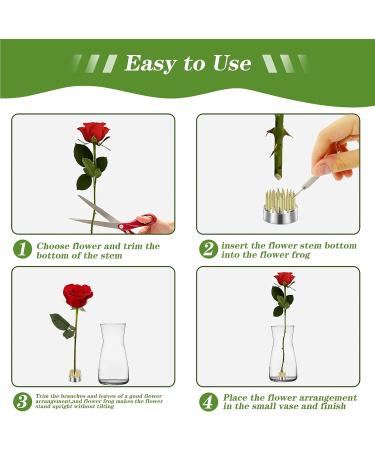 6-Piece Gold Kenzan Ikebana Flower Arrangers Set with Needle Straightener - Floral Fixed Tools for Small Vase Arrangement - Buy Online on GoSupps.com