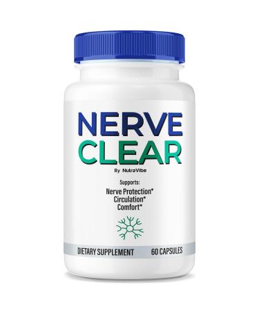 Nerve Clear Complete Nerve Health Support Supplement | Healthy Nerve Function & Comfort | Natural Neuropathy NerveClear Pills for Improved Mobility Easy-to-Take Reviews (60 Capsules)