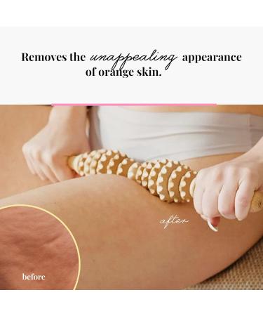 Tuuli Accessories Anti-Cellulite Massage Roller - Wooden Maderotherapy Massager with Handle | 40 cm - Improve Skin Texture & Reduce Cellulite - Buy Online on GoSupps.com
