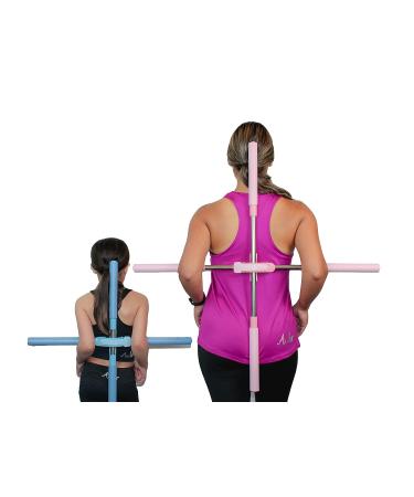 Aulo Posture Corrector Yoga Sticks - Retractable Design for Adult and Child - Back Brace for Humpback Correction - Pink - Buy Online on GoSupps.com
