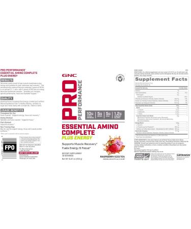 GNC Pro Performance Essential Amino Complete Plus Energy - Raspberry Iced Tea (30 Servings) | International Shipping Available - Buy Online on GoSupps.com