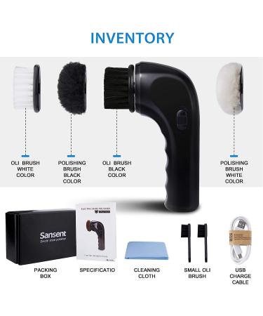 Sansent Electric Shoe Shine Kit - Wireless Leather Care Brush for Dark Black Shoes - Buy Online on GoSupps.com