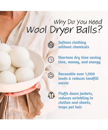 UTIZ Wool Dryer Balls - Handmade 6-Pack - XL Premium Natural Fabric Softener- Wool Balls Replaces Dryer Sheets - Wool Balls for Dryer - Laundry Balls for Dryer 8CM Diameter Pack of 6 - Buy Online on GoSupps.com