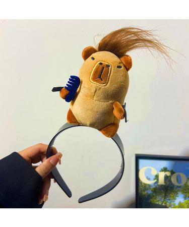 Capybara Headband | Cute Animal Capybara Face Wash Headband | Capybara Clip On Bangs Hairband | Creative Hair Accessories For Washing Face Makeup Beauty Skincare Brown - Buy Online on GoSupps.com