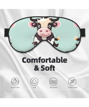 Shop Cute Black Cow Print Unisex Eye Mask | Soft Comfortable Light-Blocking Sleep Mask for Better Sleep - Buy Online on GoSupps.com