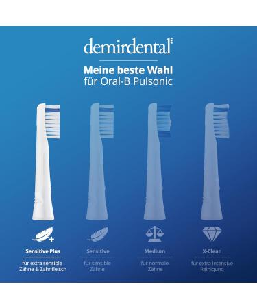 Extra Sensitive Plug Brushes for Oral-B Pulsonic | Demirdental Replacement Brushes for Sensitive Teeth (4 Pieces) - Buy Online on GoSupps.com