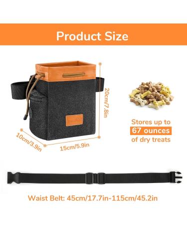 Buy Pecute Dog Training Treats & Portable Feed Bag Lightweight & Functional Pocket for Walking & Training - Stylish Black & Orange - Buy Online on GoSupps.com