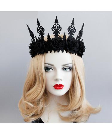 Floral Fall Rose Red Flower Crown Headband - Woodland Hair Wreath F-67 (Tiara Black) - Buy Online on GoSupps.com