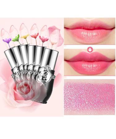 Titimore 6-Piece Crystal Jelly Lipstick Set | Magical Temperature Color Change & Long-Lasting Moisture | Flower Jelly Lip Balm & Clear Lip Gloss (Black) - Buy Online on GoSupps.com