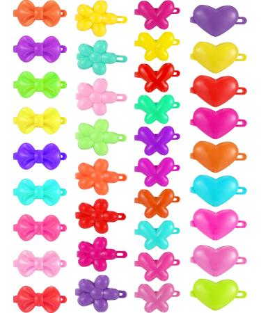 100 Pieces Girls Hair Barrettes Self Hinge Plastic Toddler Kids Baby Hair Barrettes Clips Multi Cute Selection Cartoon Design Hair Pin accessories for Girl (Butterfly, Plum Blossom, Bow, Heart-shaped) - Buy Online on GoSupps.com